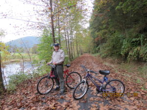 photo of Bill and bikes on trail