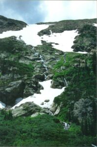 Snow caught among the Rocky Mountains in Colorado