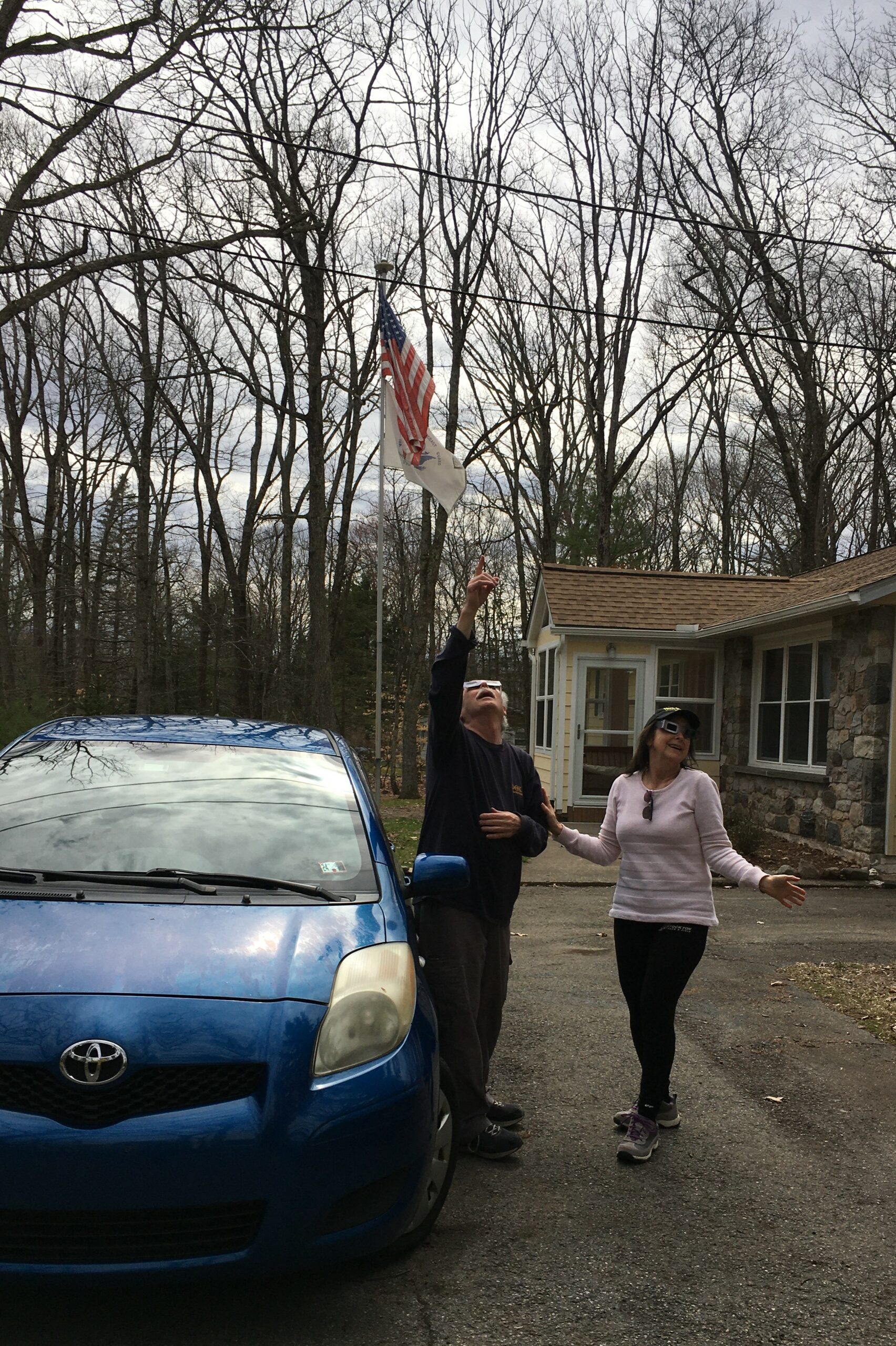 Watching the Solar Eclipse with my husband in April 2024